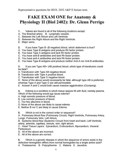 Anatomy And Physiology 2 Final Exam Study Guide Study Poster