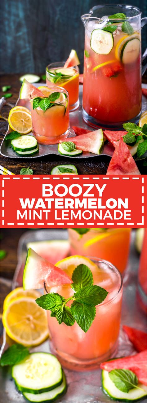Boozy Watermelon Mint Lemonade Host The Toast