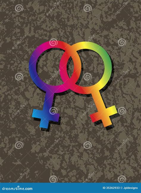 Lesbian Gender Symbols On Abstract Spectrum Background Stock Photo CartoonDealer Com