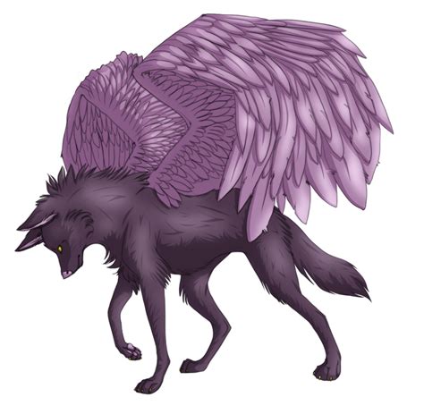 Winged Wolf Colored By Schizovampire On Deviantart
