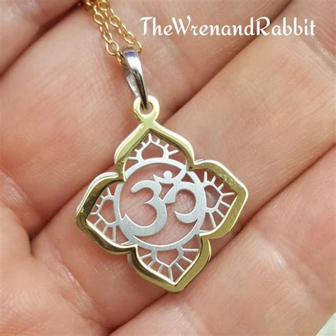 Om Necklace Aum Pendant Yoga Jewelry Sterling Silver And Etsy