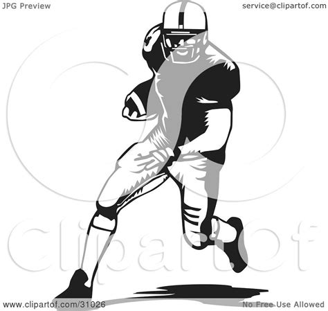 Clipart Illustration Of A Football Player Running With The