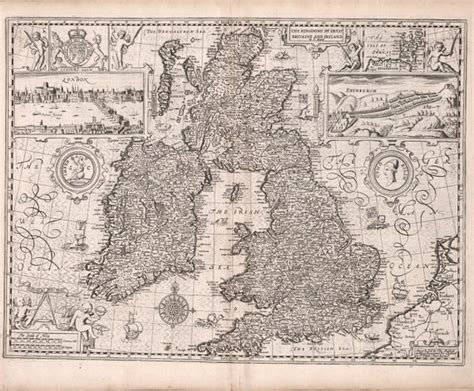Historical Map Of England Great Britain 17th Century Fine