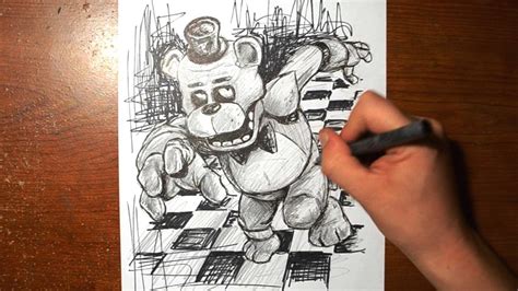 Drawing Freddy Fazbear From Five Nights At Freddys Youtube