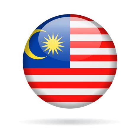 Vector Rounded Flag Button Icon Of Malaysia Illustrations Royalty Free