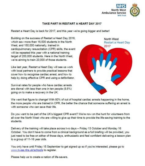 You Can Take Part In Restart A Heart Day This October Blackpool