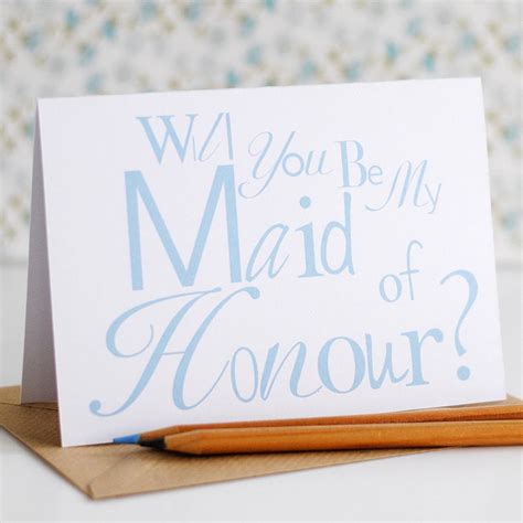 Will You Be My Maid Of Honour Card By The Green Gables