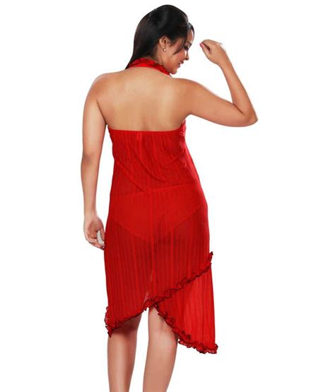 Buy Lucy Secret Red Black Satin Nighty Online At Best Prices In India Snapdeal