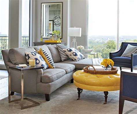 Yellow And Gray Living Room Contemporary Living Room Bhg