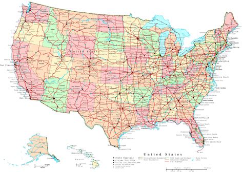 Usa Map States And Capitals Free Printable Labeled Map Of The