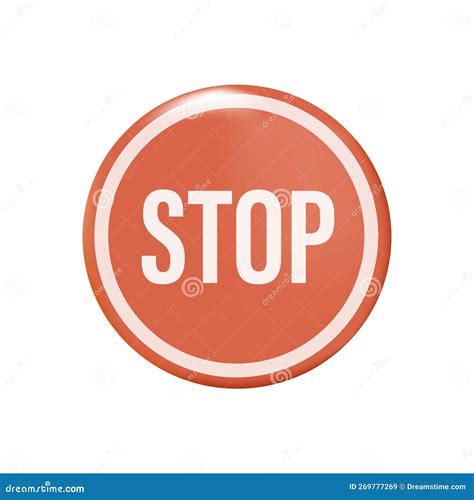 3d Render Wall Red Stop Sign Vector Illustrationtraffic Regulatory