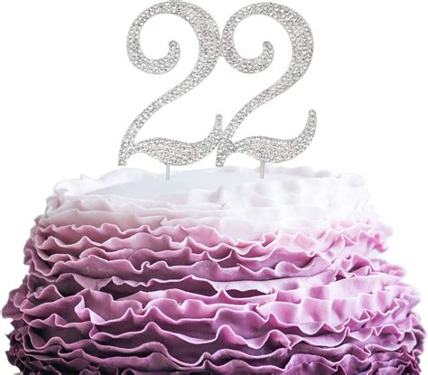 LINGPAR 22 Years Birthday Cake Topper New Best Crystal Rhinestone