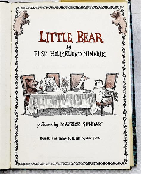 By else holmelund minarik (author), maurice sendak (illustrator). Little Bear First edition by Else Holmelund Minarik ...