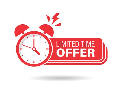 Limited Offer Icon In Flat Style Promo Label With Alarm Clock Vector