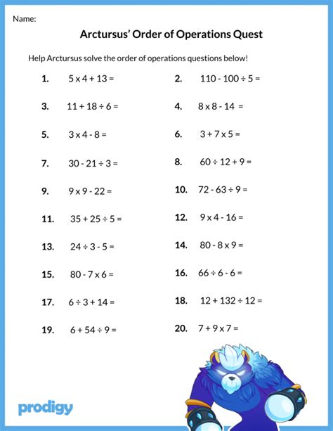17 Best Of Order Of Operations Worksheet 5th Grade