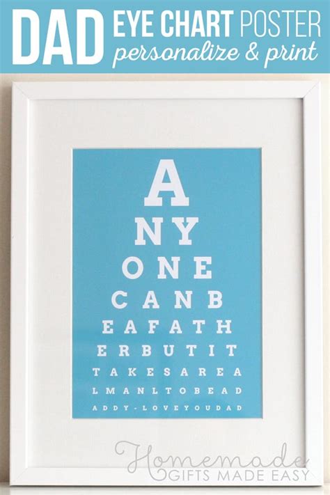 Father's day gifts homemade easy. DIY Eye Chart - Personalized Father's Day Gift