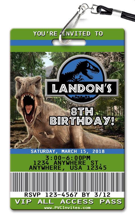 Jurassic World Birthday Invitation Jurassic Park Birthday Dinosaur