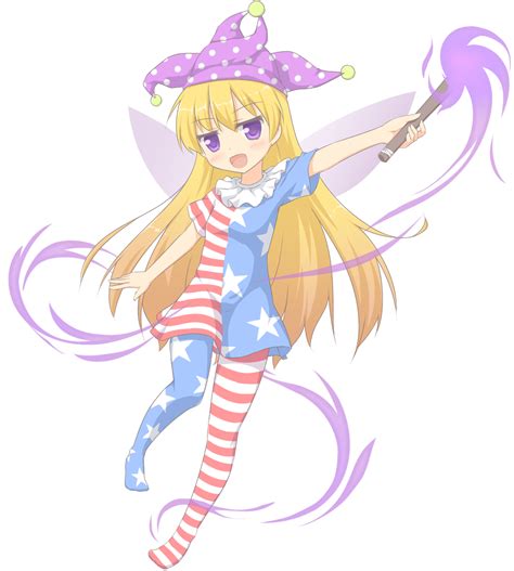 Safebooru 1girl American Flag Shirt Blonde Hair Clownpiece Fairy