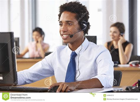 Friendly Customer Service Agent In Call Centre Stock Photo Image Of