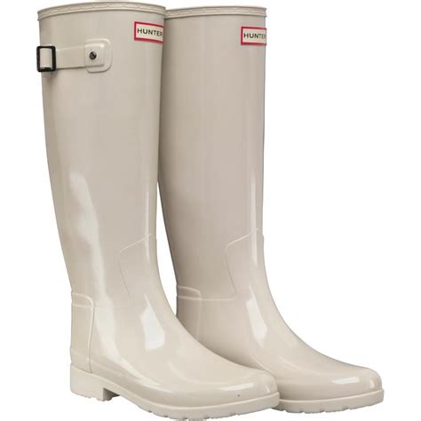 Buy Hunter Original Womens Refined Gloss Wellington Boots Parchment