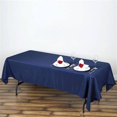 Buy 60x102 Navy Blue Polyester Rectangular Tablecloth Pack Of 1