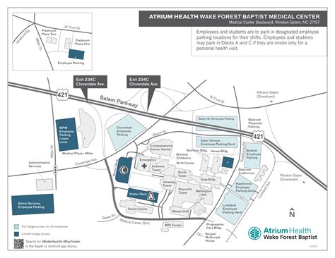 Maps Directions And Parking Atrium Health Wake Forest Baptist
