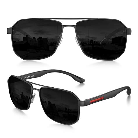 Buy Luenx Aviator Sunglasses For Men Square Polarized Polygon Lens Uv
