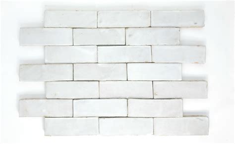 Handmade Moroccan Zellige 2x6 Off White Terracotta Tile Sample Etsy