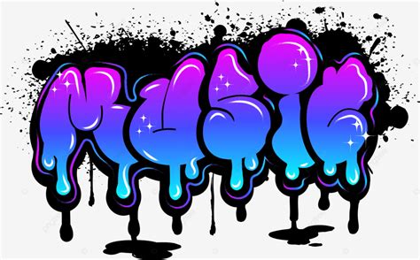 Música Graffiti Letras Tipografía Arte Ilustración Vector Png Dibujos