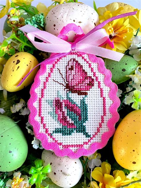 Easter Egg Cross Stitch Pattern Easter Card Cross Stitch Etsy