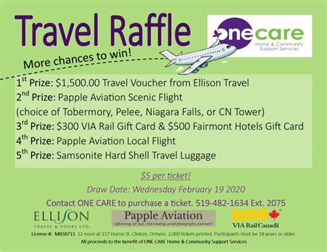 Get Your Travel Raffle Tickets Onecare