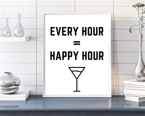 Every Hour Is Happy Hour Printable Wall Art Bar Wall Print Etsy