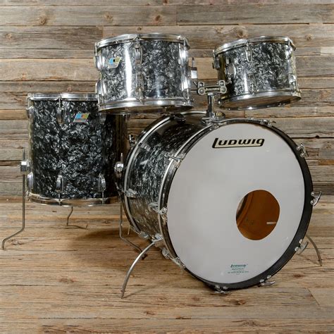 Ludwig 12131622 4pc Drum Kit Black Diamond Pearl 70s Drum Kits