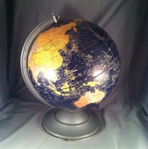 Vintage Globemaster 12 Diameter Globe Rare Blue 3d Geography Metal