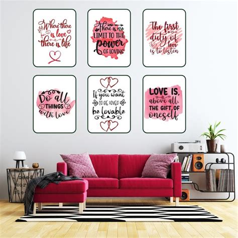 Valentines Day Love Quotes Printable Wall Art Digital Etsy
