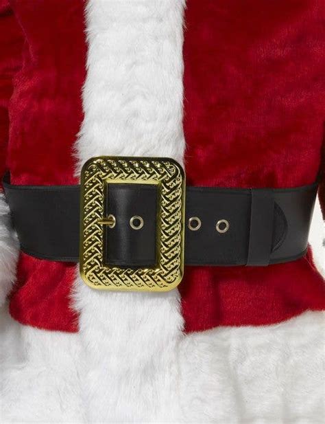 Leather Look Black Santa Belt With Buckle Santa Costume Belt