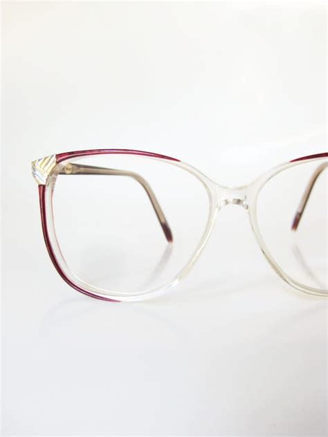 1980s oversized eyeglass frames wayfarer womens ladies brass