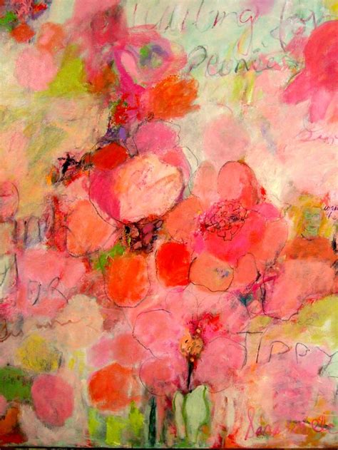 Waiting For The Peonies Artist Sandy Welch Flower Art Abstract