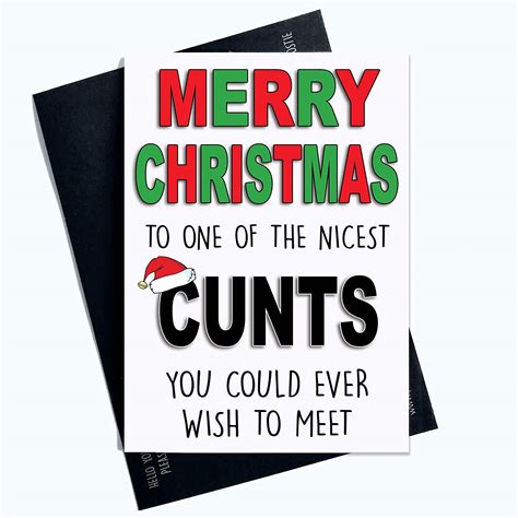 Funny Rude Christmas Cards Merry Christmas Cnt Card For Friend
