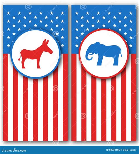 Usa Political Parties Symbols Cartoon Vector 75685753