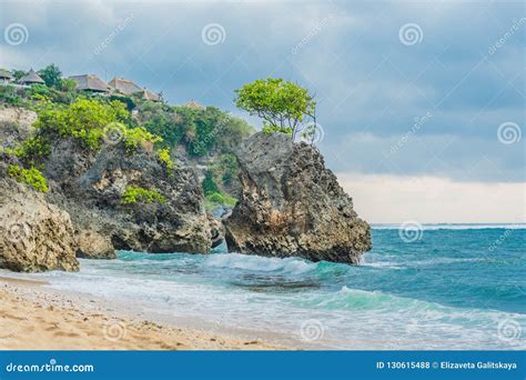 Rocks On Dreamland Beach Bali Island Indonesia Stock Photo Image Of