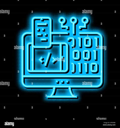 Programming Software Neon Glow Icon Illustration Stock Vector Image
