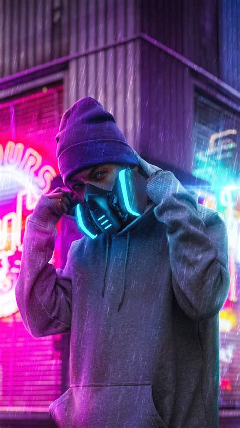 Neon Mask Boy Iphone Wallpapers Iphone Wallpapers