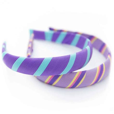 Purple Ribbon Collection Striped Grosgrain Headband Purple Collection