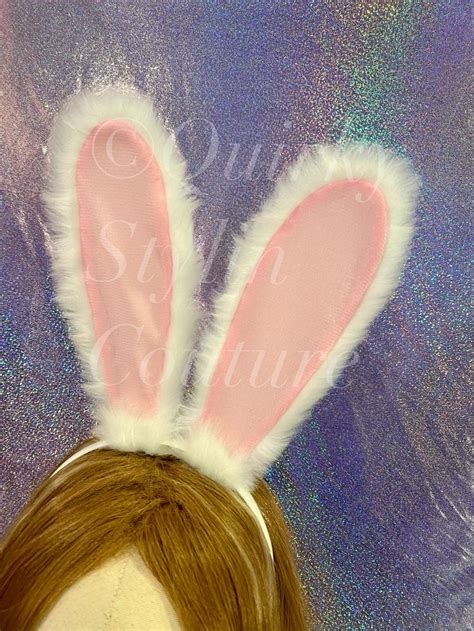 White Bunny Rabbit Ears And Tail Set Posable Cosplay Rabbit Etsy Ireland