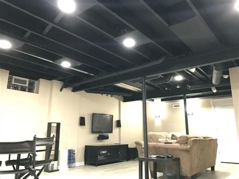 Exposed Duct Work Furniture Painting Unfinished Basement Ceiling