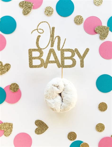 Oh Baby Cupcake Toppers Baby Shower Toppers Gender Reveal Etsy