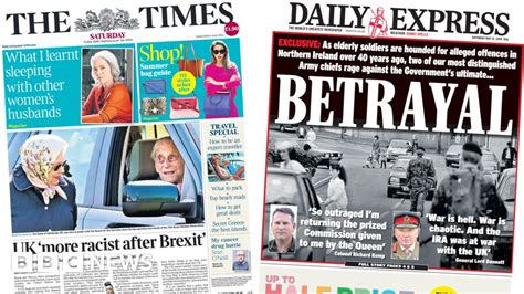 Newspaper Headlines Brexit Britain More Racist
