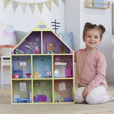 Peppa Pig Wooden Deluxe Playhouse 8 Rooms Includes 2b09lj38trj