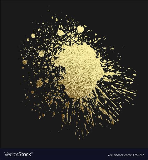 Gold Acrylic Paint On The Black Background Vector Image